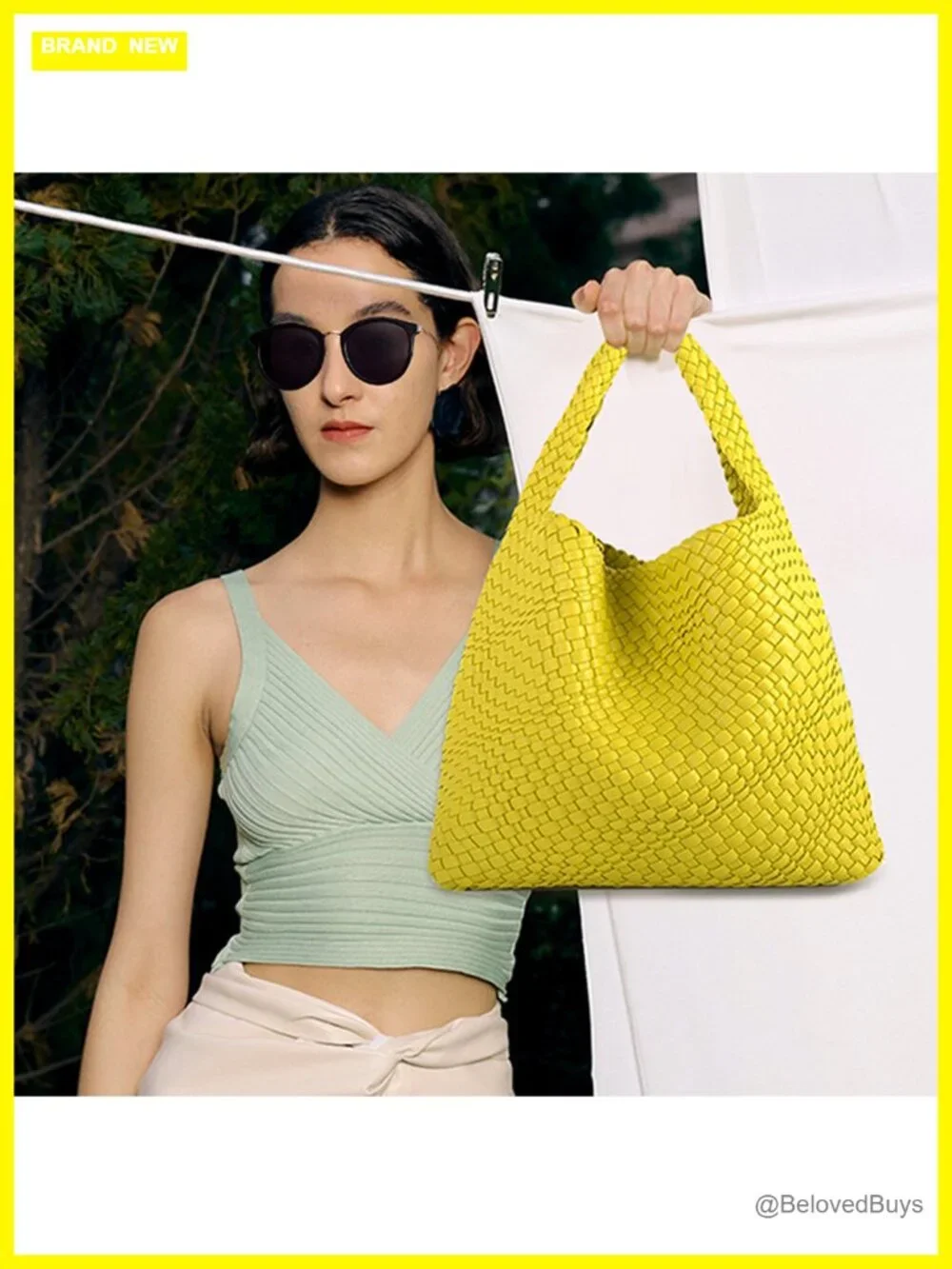 Woven Vegan Leather Hobo Tote Shoulder Bag with Purse